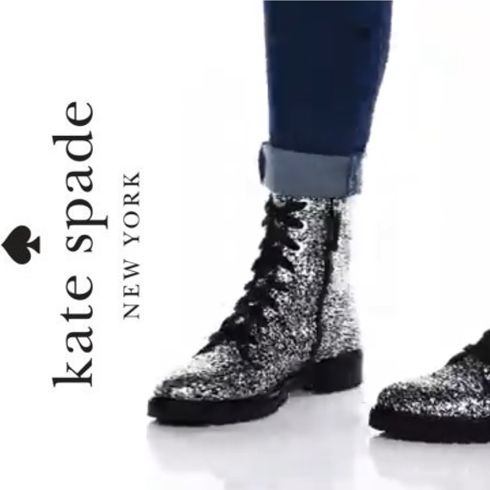 Kate Spade Glitter Lace-Up Boots